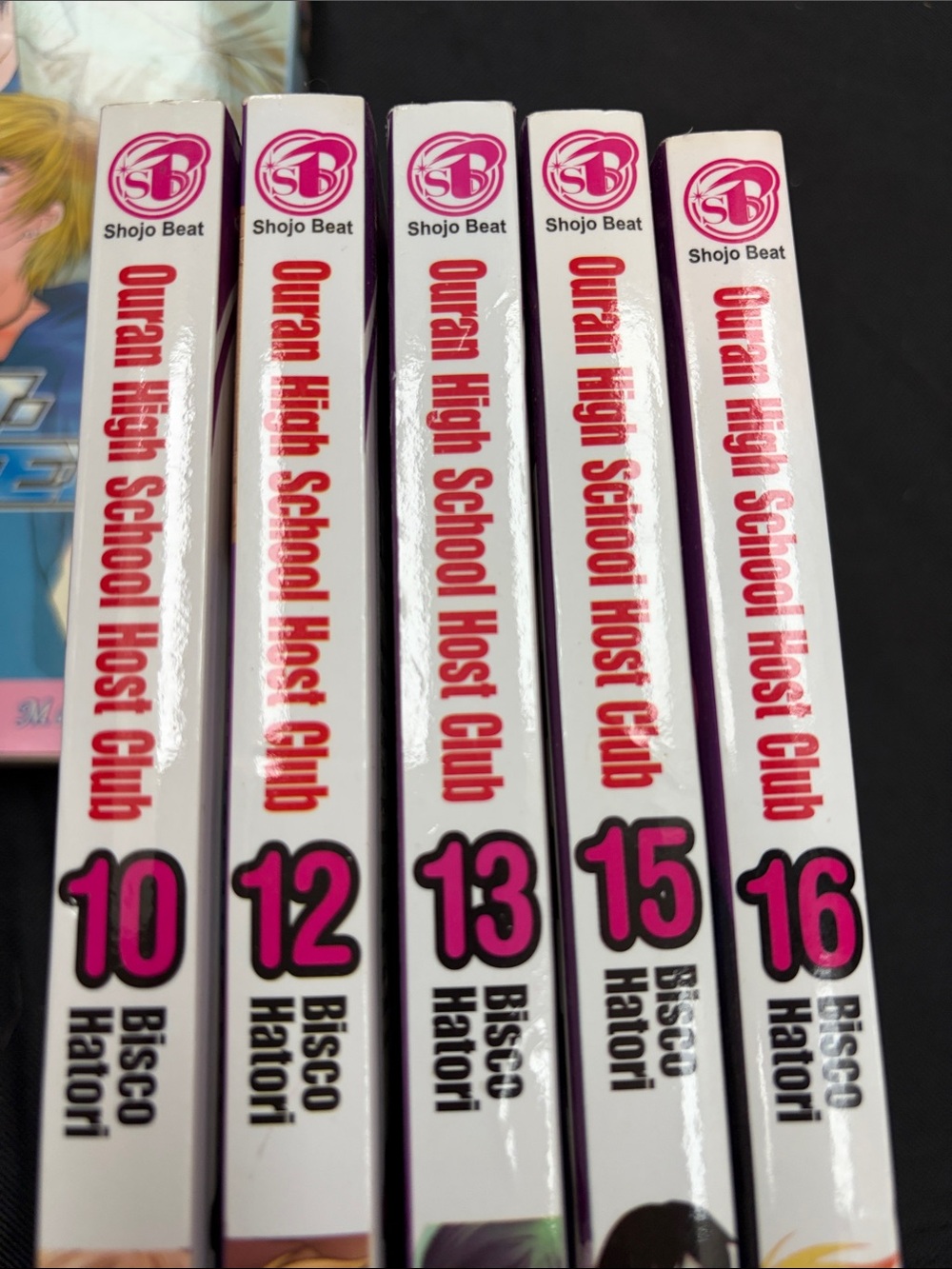 Ouran High School Host Club Manga Volumes 10,12–13,15–16 – Pink Accent Spines